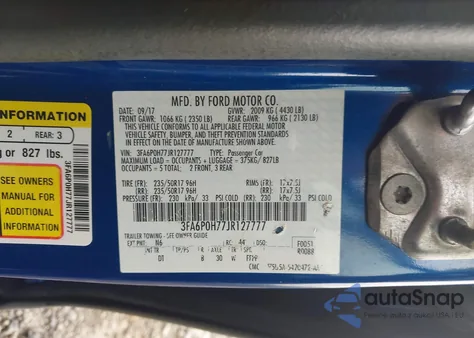 2018 Ford Fusion Se из США, поврежденный, VIN 3FA6P0H77JR127777